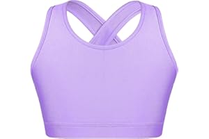 Mufeng Canotta Sportiva per Bambina Brassiere Bustino Reggiseno Sportivo Crop Top Corto da Ballo Jazz Danza Moderna Top per Fitness Palestra Ginnastica Yoga