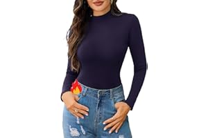 Gyabnw Maglia Termica Donna Collo Alto T Shirt Elegante Maglie Termiche Donna Strato Base Elasticizzato Intimo Maglietta da Abbigliamento Termico Invernale