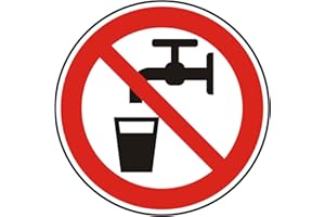 easydruck24de 'AutocollantsPas de l'eau potable, Ø 10 cm, n ° art. Hin 099, autocollants, Avertissement, Gourde de Remarque Interdiction