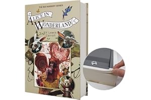 PACOLO Echtes Papiertransferbuch sicher für Schmuck, Geld und Bargeld, hohl mit verstecktem Fach, Schlüssel und Zahlenschloss (SCHLÜSSEL, Alice)