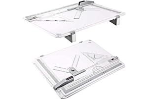 KASADIN A3 Planche à dessin, Table à dessin Multifonctionnelle Din A3 Règle à dessin avec Mouvement Parallèle et Angle de Mesure Réglable pour le bureau professionnel Étudiants, Ingénieurs, Architectes