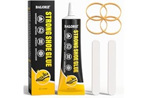 BALORIZ Shoe Glue Sole Repair, 60ml Transparent Waterproof Shoe Repair Adhesive, Super Strong Clear Glue for Repairing Worn Shoes, Sneakers, Soles, Boots, Sandals, Leathers, Handbags, etc.