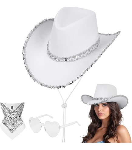 Cappelli da cowboy a tesa larga con strass da