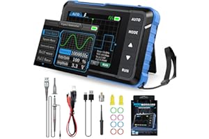2 in 1 Oscilloscope Handheld, WapoRich DSO153 Digital Signal Generator Oscilloscope with 1 MHz, 5 MSa/s, 14 Signal Waveforms, Online Update - Pocket Size Mini Portable Oscilloscopes