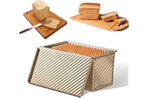 Aohcae Forma do pieczenia chleba, tostów, z pokrywką, stal nierdzewna, 550 g, forma do ciasta, do bochenek, ciast, wypieków