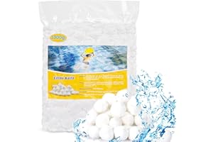 Amzeeniu 1300g Pool Filterbälle, Ersetzt 45kg Filtersand Quarzsand,Filterballs für Sandfilteranlagen Pool,Filter Balls ersetzen,Filterpumpe,PoolzubehörFiltersand für Pool Sandfilter,Aquarium