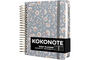 Kokonote Diary 2027 Day per Page - Teal Garden Daily Planner 2027, Gifts | Venus 2027 Planner Day per Page, Daily Diary 2027, Bookmarks, Hardback, Stickers, Gift Box