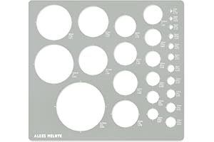 Aleks Melnyk #200 Kreisschablone Technisches Zeichnen, Zeichenschablone Kreis Lineal Metall, Loch Groß Klein, Rund, Schablone Geometrie, Bohrschablone, Schraubenschablone, Bohrerlehre