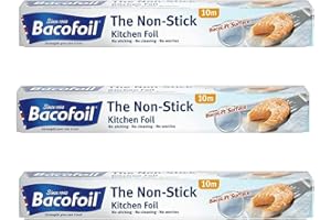BBLISS The Non-Stick Kitchen Foil with Unique Non-Stick Surface | High Quality Tear-Resistant and Easy to Cut, 30cm x 10m | Pack of 3 Rolls | Total 30m of Foil