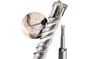 Weischer® - SDS Plus Bohrer 12 x 600 mm | vierschneidiger & langlebiger Steinbohrer | Betonbohrer mit Doppelwendel | Bohrhammer kompatibel | robuste Bohrspitze für Beton, Naturstein & Mauerwerk