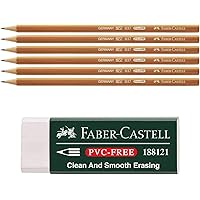 Faber-Castell 188121 - Radierer 7081 N PVC-Free, Kunststoff + 6 Bleistifte 111700