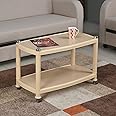 Nilkamal CENTBL5 Contemporary Center Trolley Coffee Table/Tea Table/Teapoy for Home/Living Room/Office & Outdoor (Plastic), Pear Wood