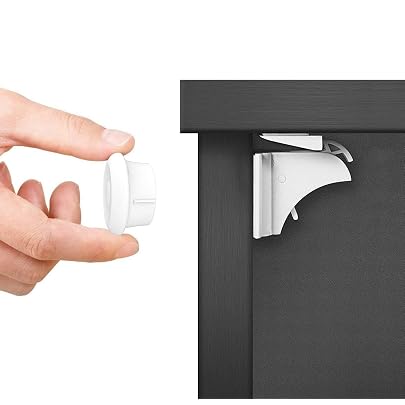 Lectorias Set Da 10 Pezzi Chiusura Cassetti Per Bambini, Chiusure Sicurezza, Blocco Cassettis Magnetici, Serratura Sicurezz Magnetiche, Serrature Calamita Con Chiave, Per Protezione Dei Bambin, Bianc - 4