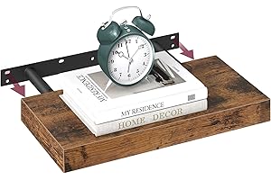 VASAGLE Estante de Pared, Estante Flotante, 20 x 40 x 3,8 cm, Balda de Pared para Marcos de Fotos, Decoración, para Salón, Estudio, Cocina, Marrón Rústico LWS24BX