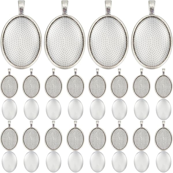 Julie Wang Set 10 Ciondoli Quadrati Con Cabochon In Vetro – Base Portafoto In Lega Oro, 25mm, Per Gioielli Fai Da Te