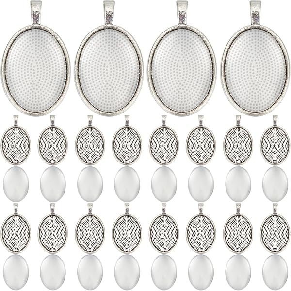 Julie Wang Set 10 Ciondoli Quadrati Con Cabochon In Vetro – Base Portafoto In Lega Oro, 25mm, Per Gioielli Fai Da Te