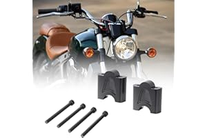 Aferrizu 2" Pivoting Motorcycle Handlebar Risers for Indian Scout Bobber Sixty 2015-2025 Accessories Handlebar Extender Aluminum Alloy Risers Mount Clamps, Black