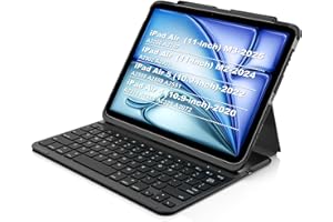 Arteck iPad Air 11-inch/Air 5th 4th Generation Keyboard Case, Bluetooth Keyboard with Folio Full Protection Case for Apple iPad Air 11” M3/M2 (2025/2024), Air 5/Air 4
