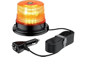 ‎EYPINS EYPINS 40 LED Rundumleuchte, 40W Auto Warnleuchte, Rundumleuchte Orange, Magnet Warnlicht Blinkleuchte Strobe Beacon Light IP67 für 12V/24V Truck, KFZ, LKW, Traktor | E57 IP67