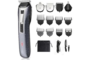 PAONIES Beard Trimmer Hair Clippers Kit, Shavers for Men, 12 in 1 Trimmer for Men, Body Groomer Men Cordless Nose & Ear Trimme with Stainless Steel Blades, Professional Mens Grooming Kits