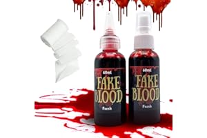 Pardofelis Kunstblut Halloween Fake Blood, Kunstblut für Haut, Blutspray Spritzer Kunstblut Set mit Verbandstoff für Halloween Kostüm Vampir Zombie SFX Makeup