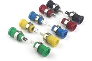 AOOWEI Mixed Colour Banana Socket Panel Mount 4mm for Panel Mounting Test Probes Connector 10 Pcs