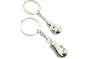 SNS Components Boxhandschuhe Paar Herren Edelstahl Metall Schwerer Schlüsselanhänger Sport, silber, Einheitsgröße