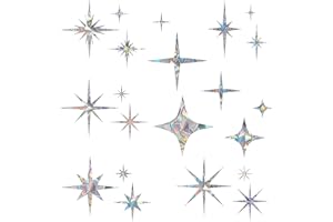 EONBES Prisma-Fensteraufkleber für Vogelschläge, Anti-Kollisions-Aufkleber, verhindert, dass Vögel in Fenster fliegen, (Stern, 21 Stück)