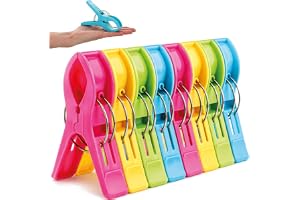 COM-FOUR® 8x stora strandhandduksklämmor för solstolar, stolar