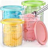 4 Piezas Ninja Creami Deluxe, Recipiente para Helados con Tapa Reutilizables, Libre de BPA, Apto para Lavavajillas, 24 oz Apt