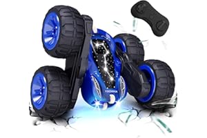 Tecnock 2025 Ferngesteuertes Auto mit 2.4 Ghz Fernbedienung 360°Flip Stunts Rc Auto Monstertruck mit Buntes Licht ab 6-12 Jahre Outdoor Spielzeug Geschenk für Junge Kinder
