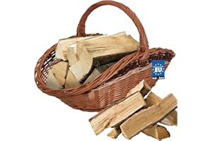 KOTARBAU® Weidenkorb für Kaminholz Holzkorb für Kaminholz Weide mit Henkel Kaminholzkorb Weide Holzkörbe Feuerholzkorb Brennholzkorb innen Weidekorb Holztragekorb
