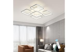 Ganeed LED Ceiling Lights Acrylic Dimmable Modern Lighting with Remote Vontrol 70 W Semi Flush Lamp 5 Square
