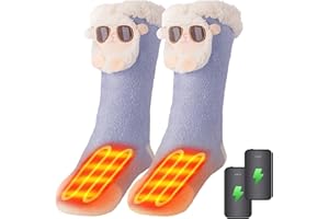 CYCYHEAT Women Heated Socks Foot Warmer for Bed, Indoor Thickening Electric Heating Socks with 4000mah Battery, 3 Heating Levels