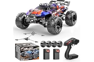 Cirmine Voiture Télécommandée Adulte 1:14 2.4GHz Tout-Terrain Off-Road, Voiture RC 4WD Haute Vitesse 40 km/h, Véhicule RC 4x4 Étanche avec 2 Batteries Rechargeables 1300mAh et 2 Jeux de Pneus