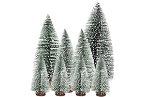 SICAHOMY 8 Stück Weihnachtsbaum Mini Künstlich 10/15/20/25cm Miniatur Tannenbaum Grün Mini Weihnachts Baum Klein Miniatur Tanne Mini Weihnachts Baum Dekoration Geschenk Tischdeko, DIY, Schaufenster