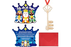 HOWAF Carta Reyes Magos Llave Mágica Reyes Magos, los Reyes Magos Cartas de los Reyes Magos para Niños Tarjetas Navidad con sobre la Llave Magica Navidad Decoracion Reyes Magos Regalo de Reyes Magos