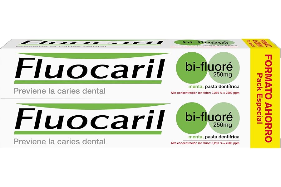 Fluocaril Bi-Fluoré 250 mg Pasta Dentrífica Anticaries Sabor Menta Previene la caries dental, Protege el esmalte, Eficacia Cl