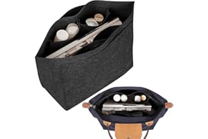 Tonsunul Taschen Organizer Shopper Dunkelgrau L Handtaschen Organizer L Organizer Innentasche für Shopper Handbag Organizer Filz Taschenorganizer mit Mehrere Fächer Geschenke für Frauen