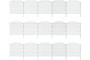 Joparri Clôture pour étang Clôture de jardin, 33 pièces Set Clôture de camping, clôture d'étang Clôture à emboîter, enclos libre - 15 éléments de clôture 18 barres de fixation (arc supérieur)