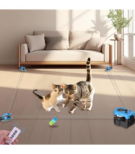 Tierhood TurboBall Palla Elettrica Per Gatti, 3 Modalit&agrave;, Ricaricabile, Con Bordi In Peluche E Code, Gioco Interattivo