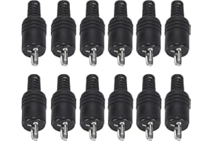 Greluma 12 Pièces Fiches de haut-parleur DIN 2 broches avec bornes à vis, connecteur de câble de haut-parleur HiFi mâle, sans soudure
