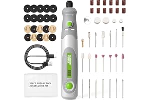 Huepar Tools 3.7V Mini Amoladora Eléctrica Inalámbrica, 58 Accesorios, Taladro Tnalambrico para Grabar, Cortar, Taladrar, Pulir, Limpiar, Proyectos de Manualidades y Creaciones de Bricolaje