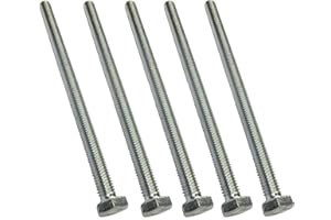 AERZETIX - C47312 - Lot de 5 pièce - Boulons M6x100 - à tête Hexagonale - Ø6x100mm - DIN 933 - Classe 8.8 - en Acier Zingué - Bricolage - Outillage d'assemblage/Quincaillerie