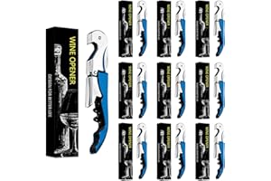 VAVAVIA Limonadier Professionnel Serveur Tire Bouchon Professionnel Couteaux de Sommelier en Acier Inoxydable Avec DéCapsuleur et Coupe Capsule (5, Bleu)