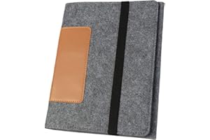 luxdag Organizer z filcu z wegańską skórzaną naszywką i gumową taśmą A5 (kolor i rozmiar do wyboru) – wielofunkcyjny pokrowiec na iPad, etui Kindle – biurowa teczka konferencyjna na podróż