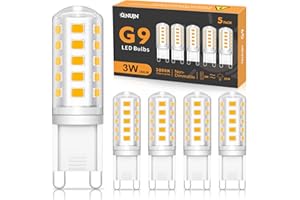 Wonkelly G9 LED Lampen Warmweiß, 3W, 350LM, 3000K, Ersatz für 35W Halogenlampe, G9 LED Leuchtmittel, Nicht dimmbar, Kein Flimmern, 360° Abstrahlwinkel, AC 220-240V, Energiesparende Glühbirne-5 Stück