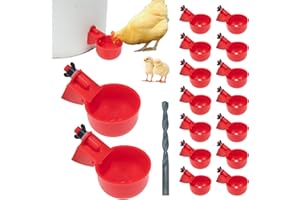 TXZWJZ Automatic Poultry Drinkers Set - 16 Chicken Water Dispensers with Drill, Suitable for Duck, Goose, Turkey, Pigeon