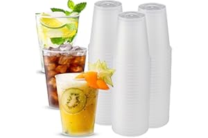 Herboom 50Stück Plastikbecher, Wiederverwendbare 360ml Mattierte Plastikbecher, Partybecher Set für Getränkepartys, Geburtstag, Hochzeit, Weihnachten