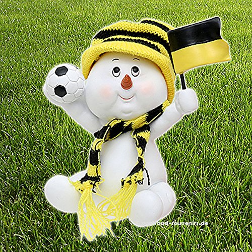 Preisvergleich Produktbild vogtland souvenirs Schneekind schwarz gelb Fussballfan Geschenkidee